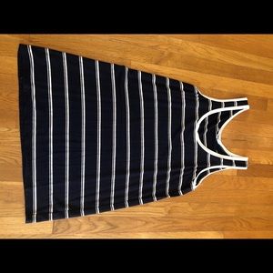 Women’s t shirt dress, navy and white